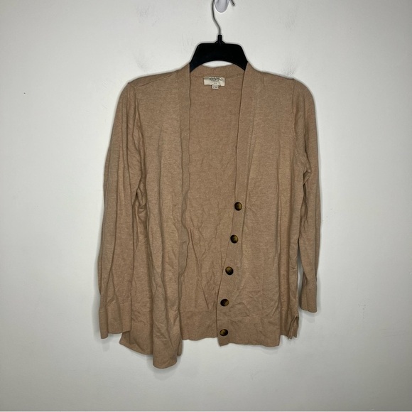 Loft outlet oatmeal/tan cardigan size large petite - Picture 1 of 5
